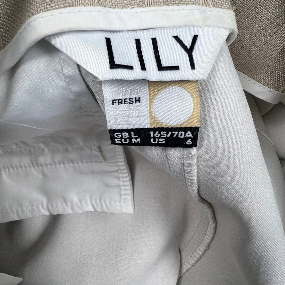 Lily Belted Shorts Womens 6 White Beige High Waist Summer Chic Colorblock - Picture 2 of 13